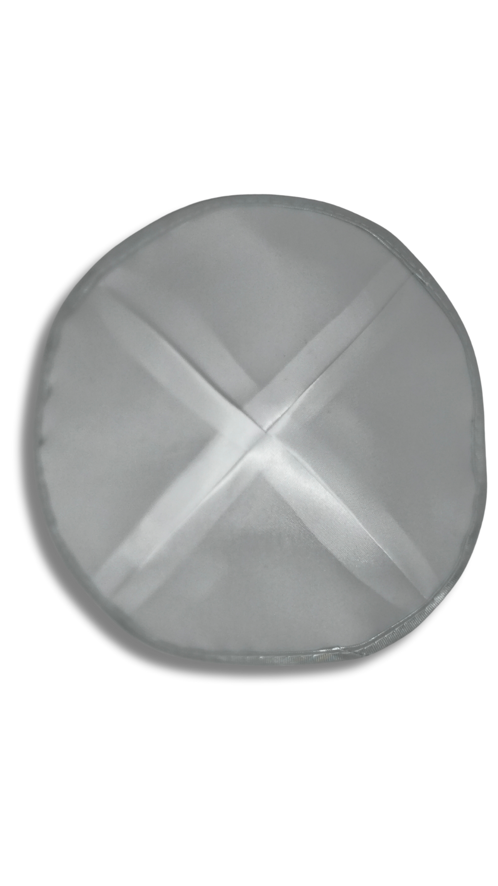 Kipa satin  blanca con borde plateado 00321