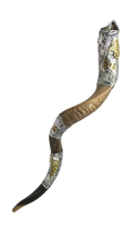 Shofar Antilope Large Leon de Juda con incrustacion en Plateado 78245