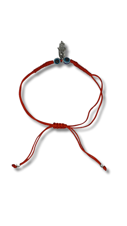 Pulsera de hilo rojo Hamsa con 2 ojitos 102102