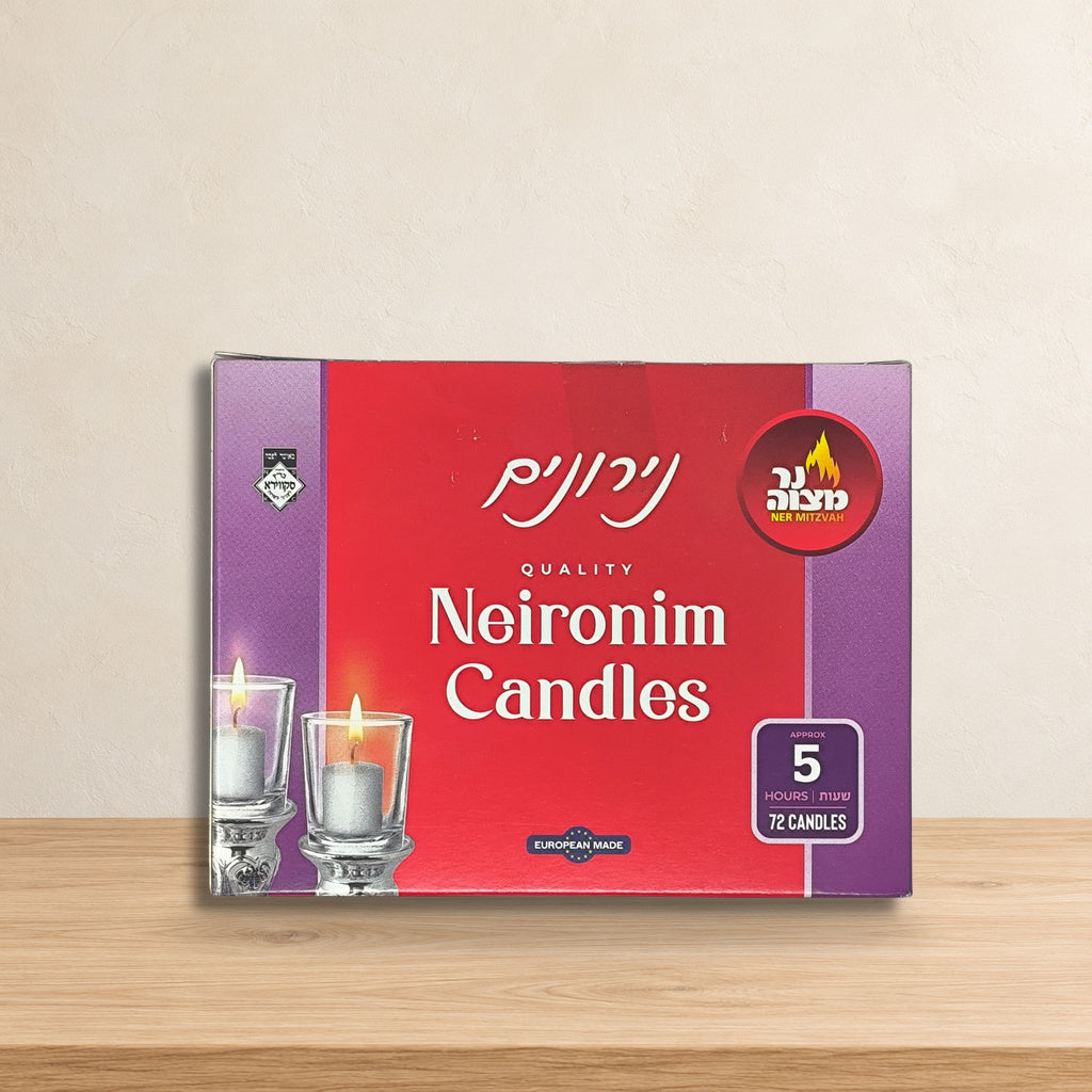 Velas Shabat 5 horas para vasos de cristal 72 piezas 26025 — ambientación en estudio claro