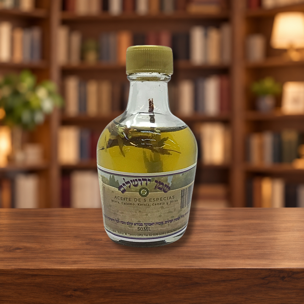 Aceite de 5 especias  50 mls 78672 — ambientación en biblioteca