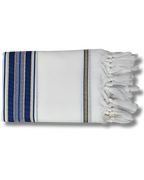 Talit Gadol Akrilan talla 50 azul con dorado TY 12332