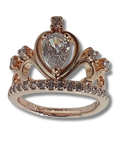 Anillo Corona Rosado Ajustable 11085