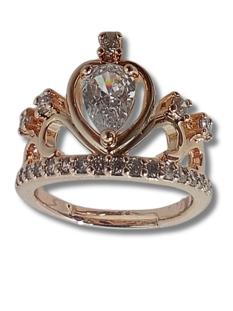 Adjustable Pink Crown Ring 11085