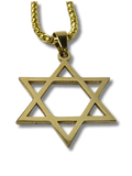 Collar Maguen david dorado grueso 11353