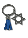 Llavero maguen david con fleco azul 11360