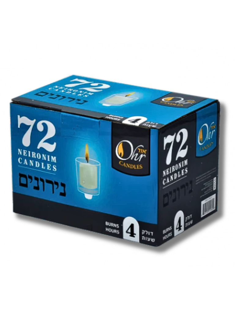 Velas para shabat 4 horas caja con 72 piezas 11564
