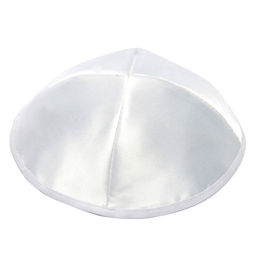 Kipá de satén blanco de 18 cm 11889