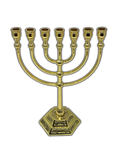 Menorah 7 arms 12 tribes 17.2 cm Shiny gold 12000