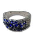 Anillo arbol de vida azul