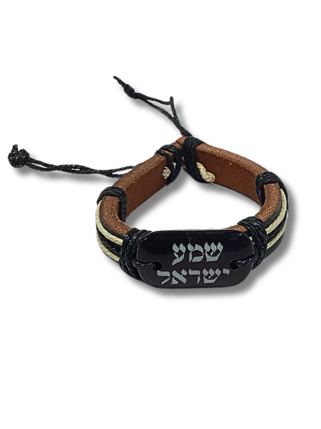 Pulsera de cuero Shema Israel 12033