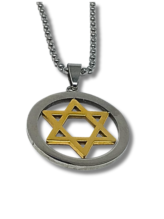 Necklace with golden Magen David 12036