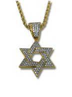 Collar maguen david dorada 12042