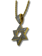 Collar maguen david dorada 12042