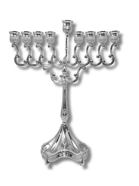 9-branch Hanukkah for oil vessels 12062 Silver Hanukkah