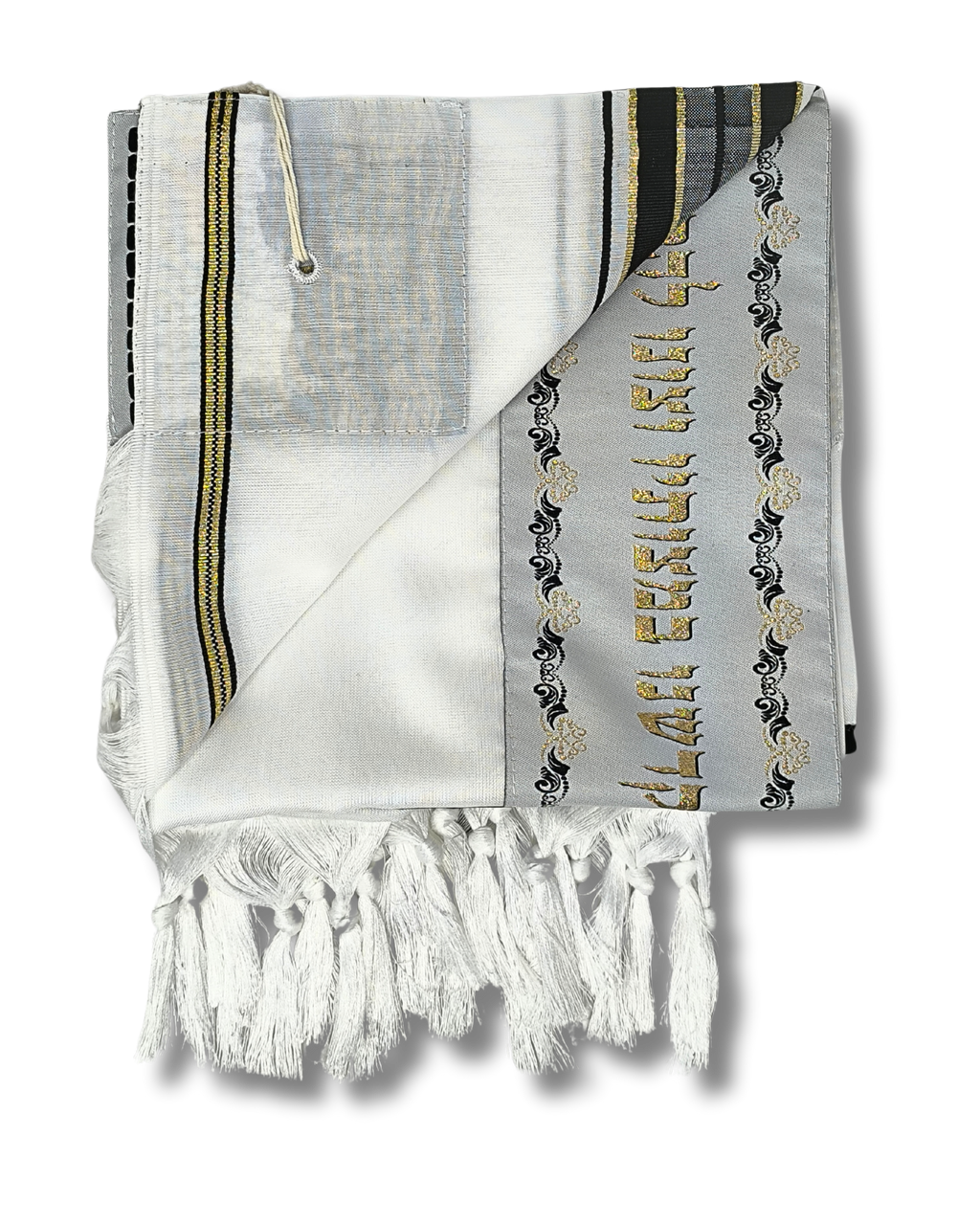 Talit Gadol Akrilan talla 55 negro con dorado TY 12325