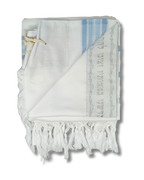 Talit Gadol Akrilan antideslizante talla 60 celeste con plata 12176