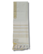 Talit gadol akrilan Blanco con Dorado