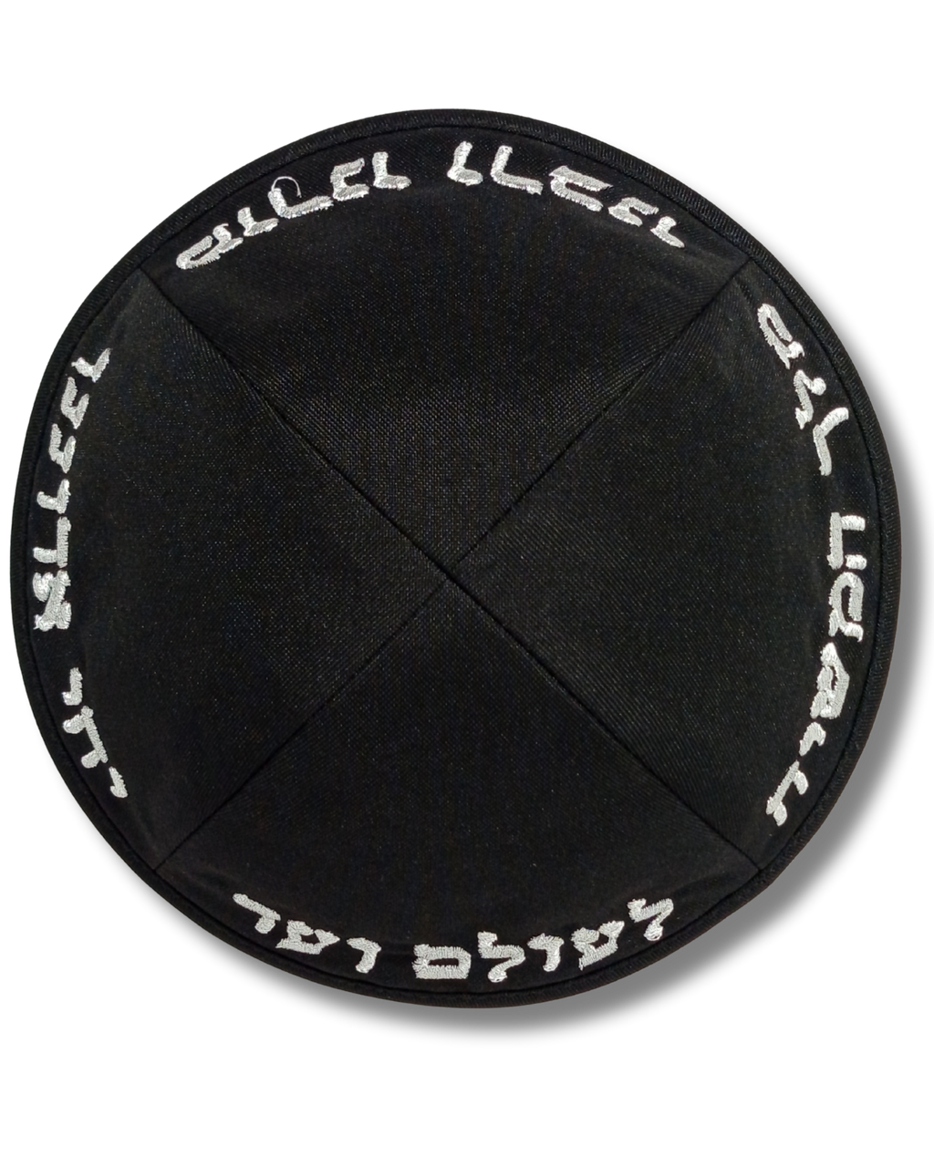 Kipá de poliéster negro "Chabad" – Talla 6, 19315
