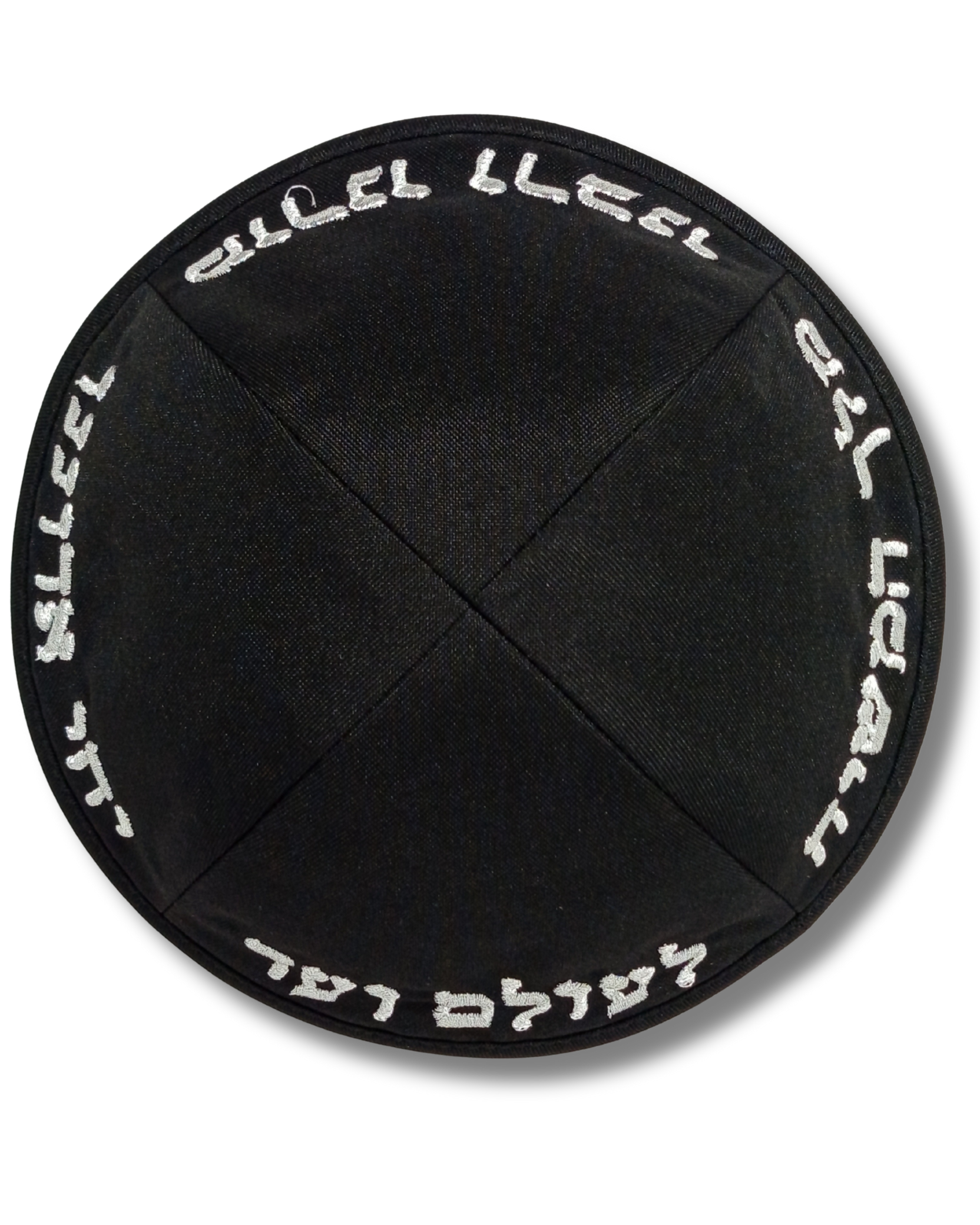 Kipá de poliéster negro "Chabad" – Talla 6, 19315