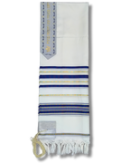 Talit Gadol Akrilan talla 50 azul con dorado TY 12332