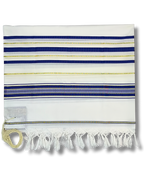 Talit Gadol Akrilan talla 50 azul con dorado TY 12332