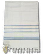 Talit Gadol Akrilan antideslizante talla 60 celeste con plata 12176