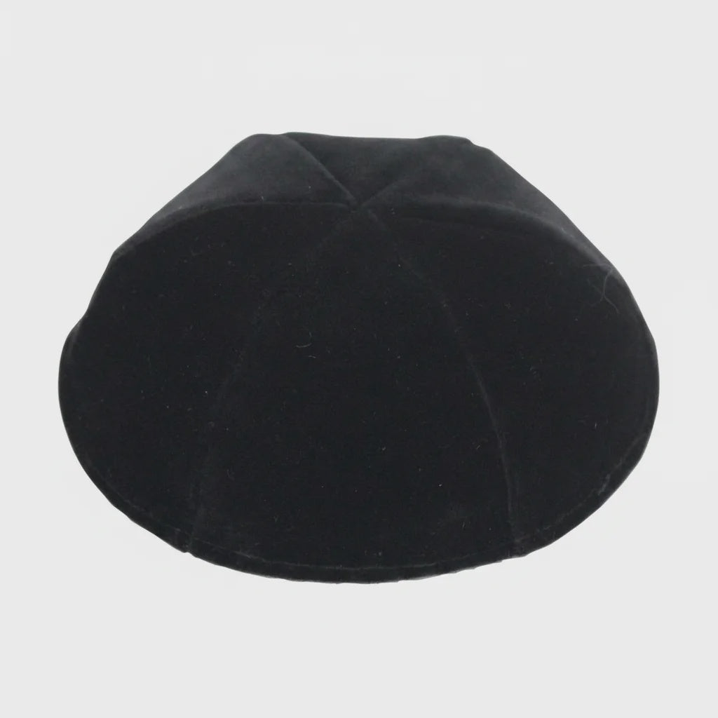 Kipá de terciopelo negro, 6 piezas, 19 cm, talla 3, sin borde. 15640
