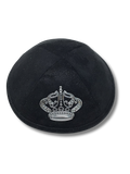 Kipa de ultra gamuza negra con Corona plateada 16236