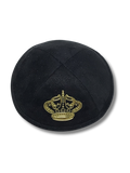 Kipa de ultra gamuza negra con Corona dorada 16243