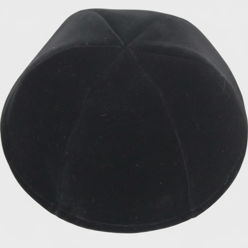 Kipa de terciopelo negro, 6 piezas, 24 cm, talla 8 sin borde. 16424