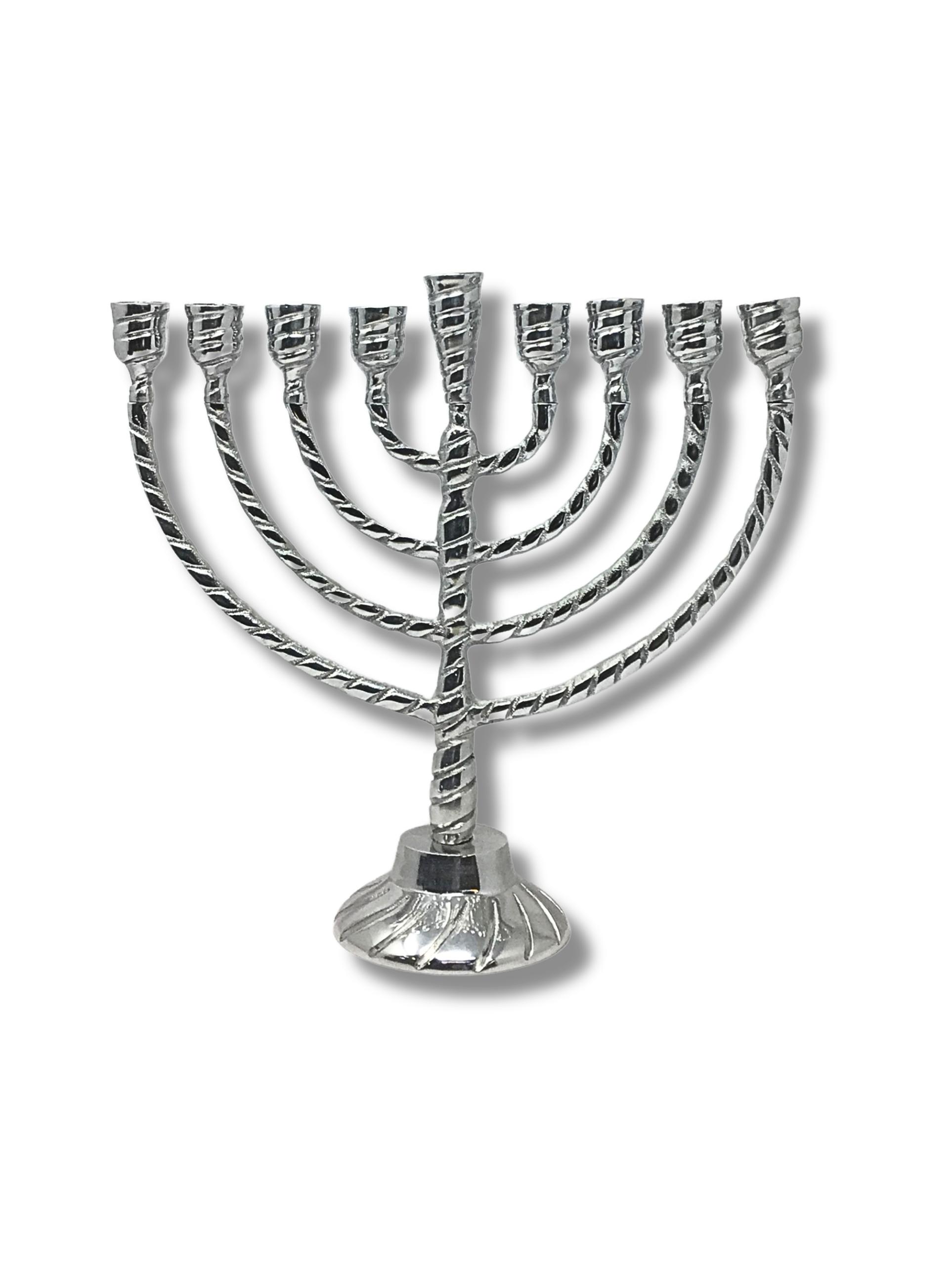 9-Branch Braided Pewter Chanukiah for Vessels 16706