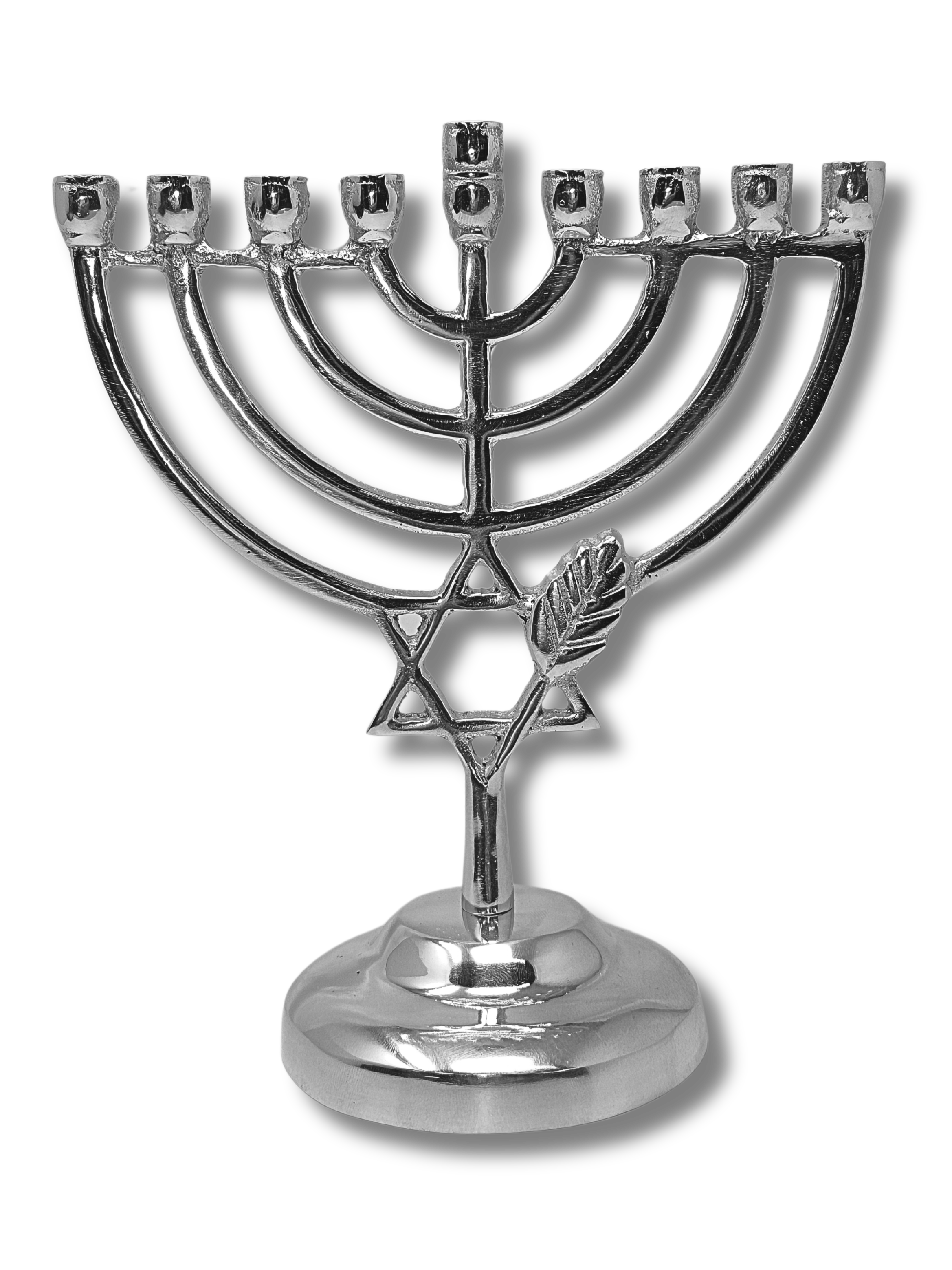 Janukia 9 brazos de pewter mini con maguen y hoja para velas 16716
