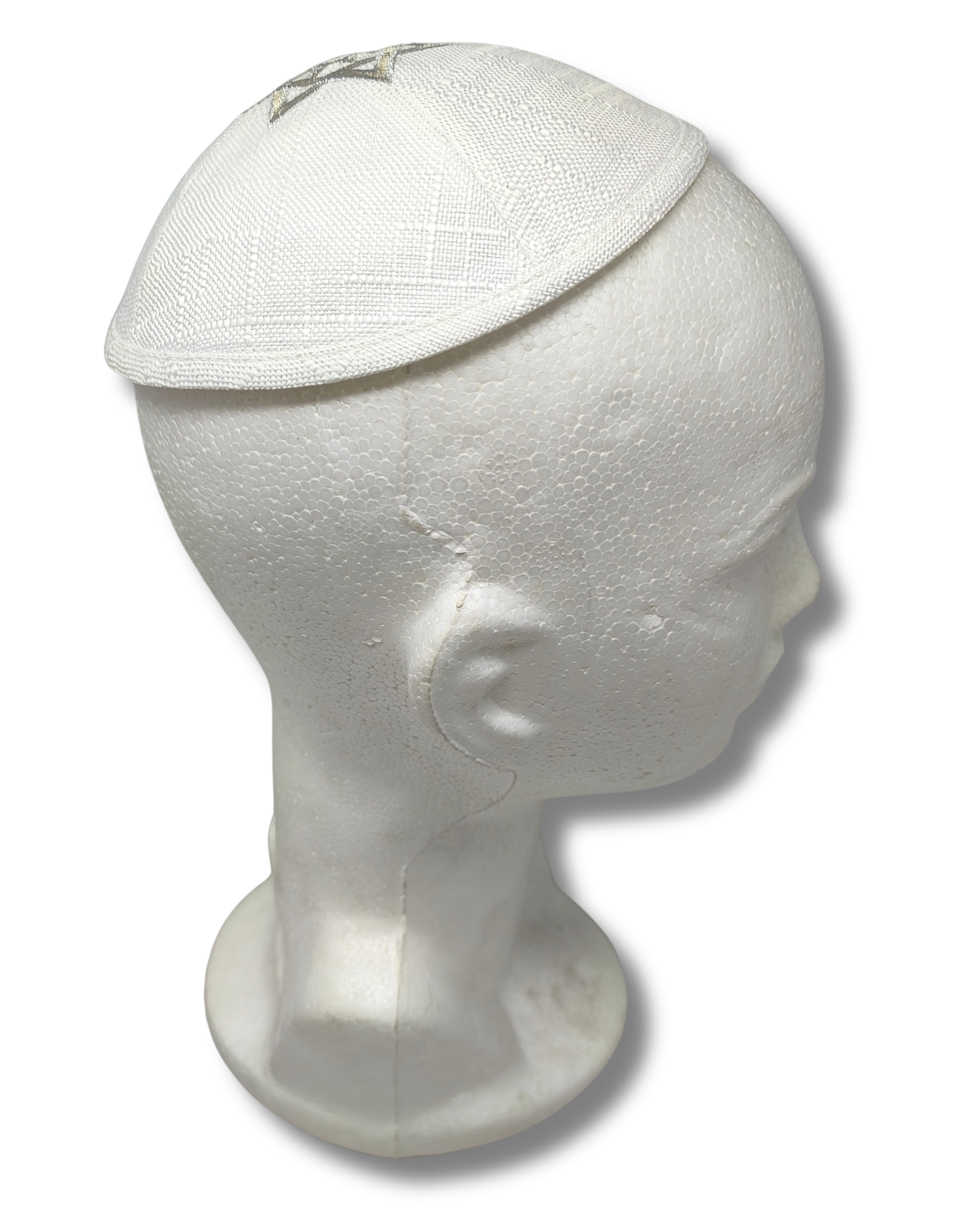 Kipá de Lino con Bordado Elegante, 18107