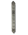 Estuche de mezuzá de metal con adornos – 15 cm, 24057