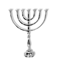 Large 7-branched pewter menorah 17810