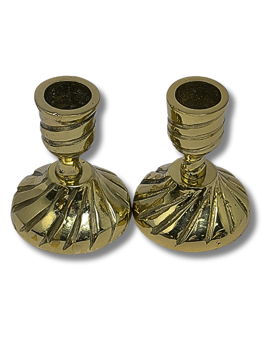 Small bronze Shabbat candlesticks, single, 18811