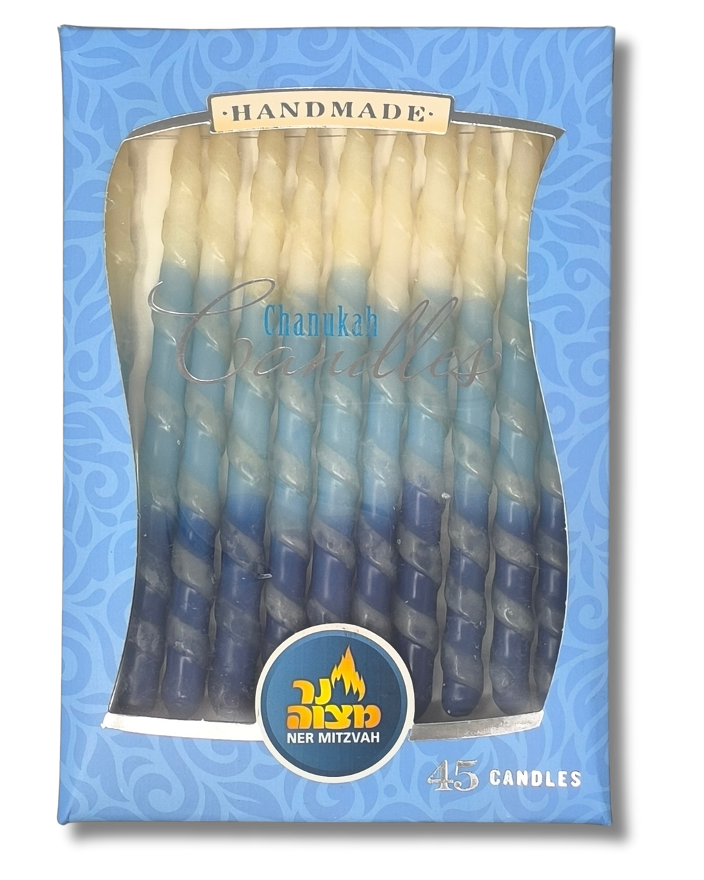 Velas januka enrolladas Blanca con azul, 28364