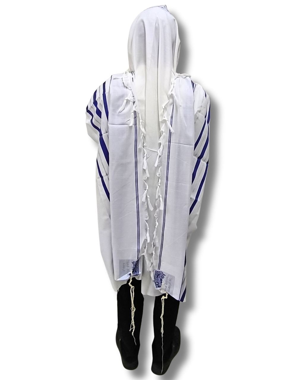 Talit Gadol Akrilan talla 45 azul con plateado TY 12335
