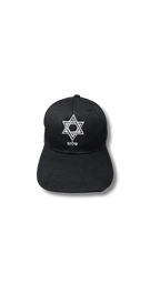 Gorra negra maguen david con shalom 11500