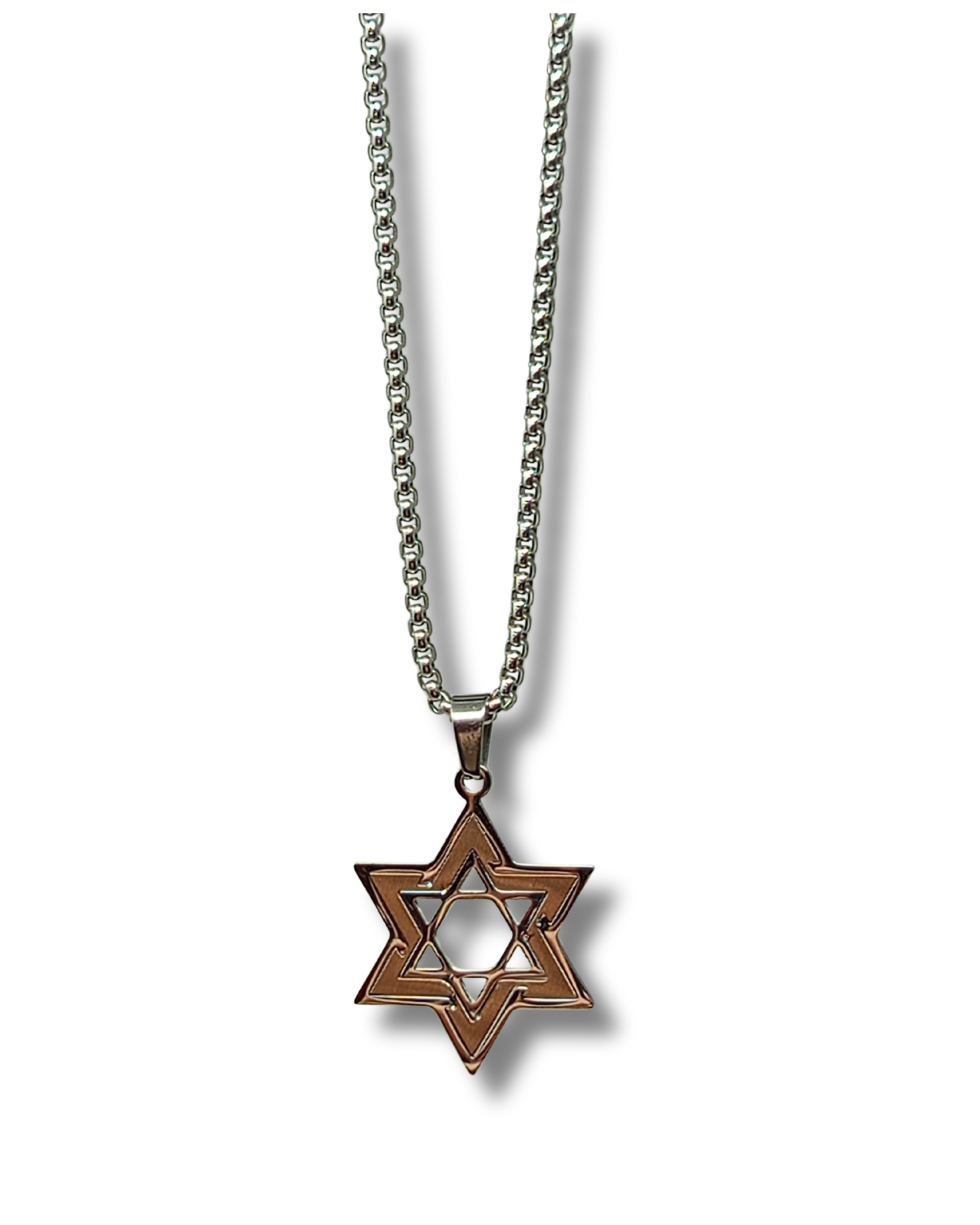 Collar Maguen David doble brillante 7059