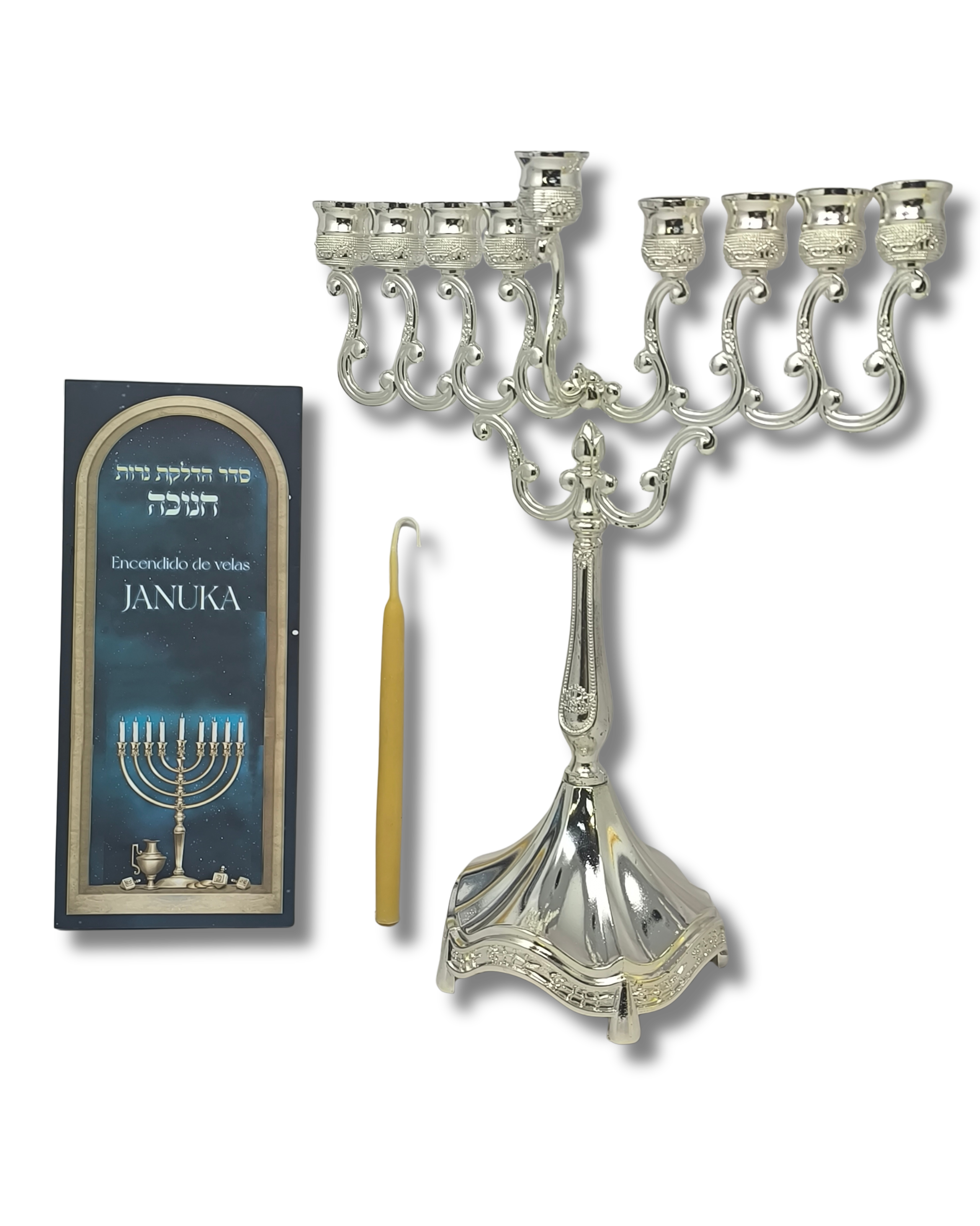 Juego, set o kit de janukia 12062 con vela shamash 20110 y tríptico 11343