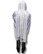 Talit gadol akrilan Azul con Plateado