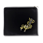 Bolsa para tefilín azul marino con cremallera y bordado dorado y plateado, modelo 60222