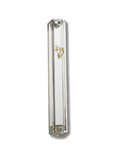Estuche para mezuza acrílico con shin dorado 12 cm 22204