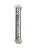 Estuche transparente para mezuzá 23840 con letra Shin y decoración brillante