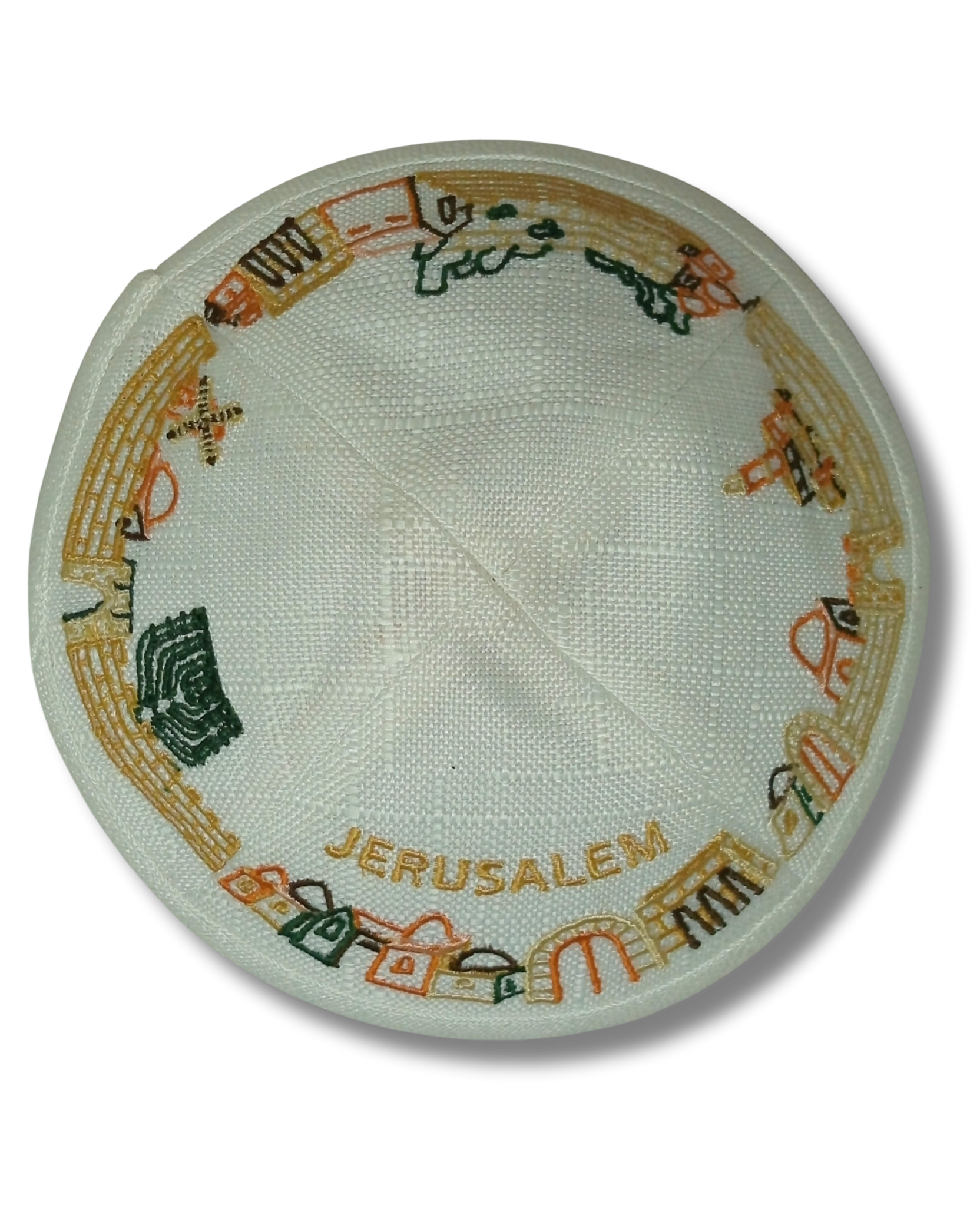 Kipá de Lino con Bordado Elegante, 18118