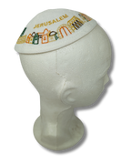 Kipá de Lino con Bordado Elegante, 18118