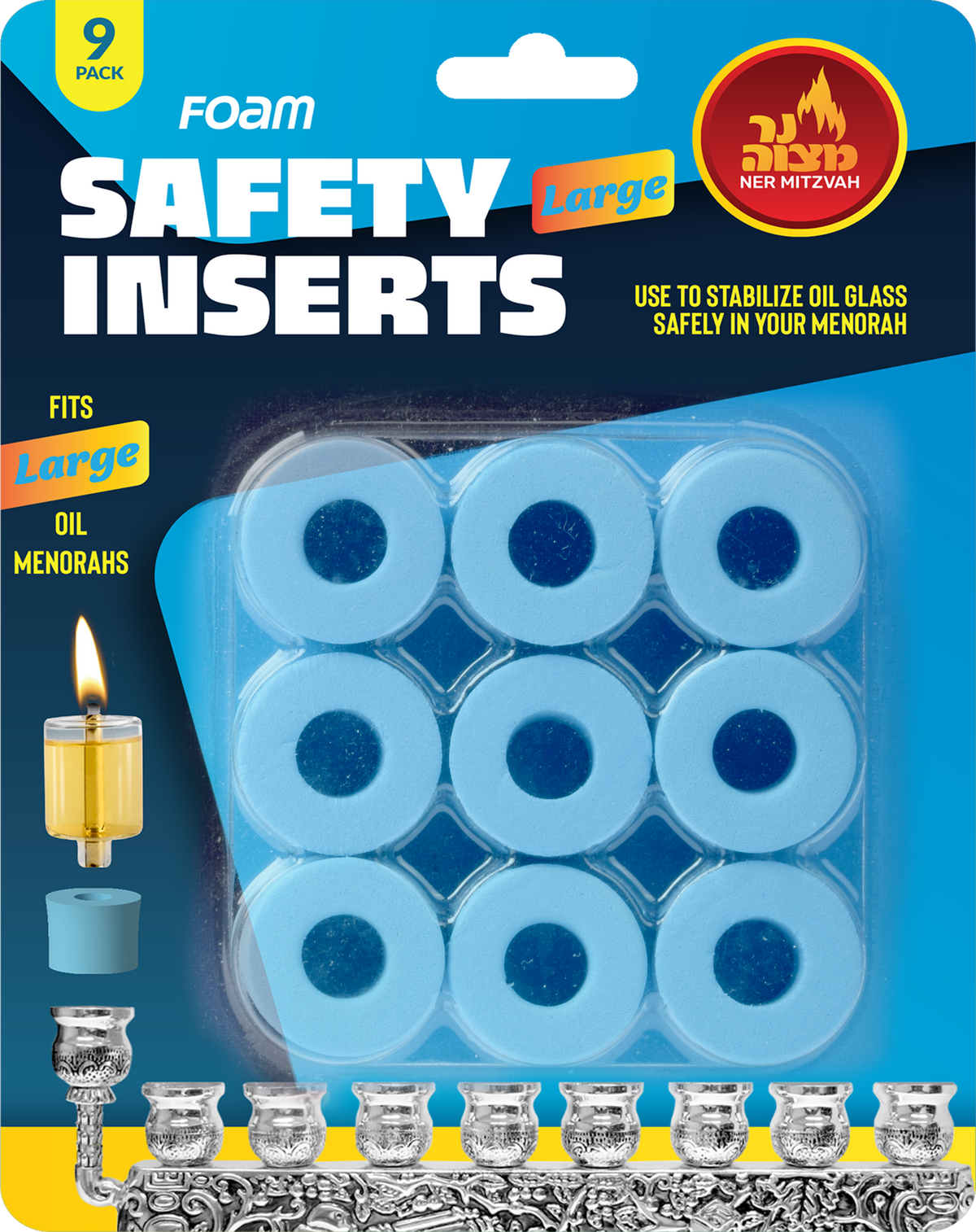 Protectores de espuma para velas grandes, juego de 9 25094