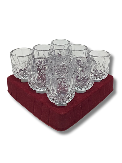 Cut Glass Cups #12 Pack with 9 pieces 25612